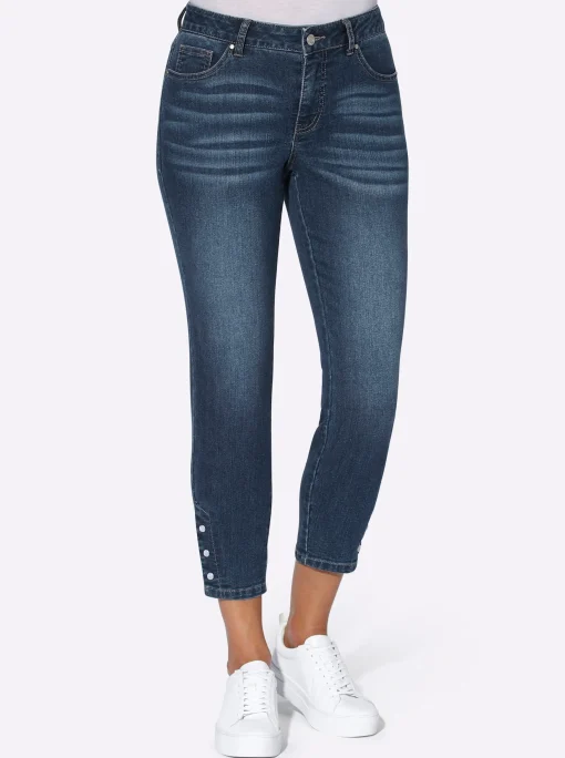 7/8-Jeans mit Schlitz am Saum