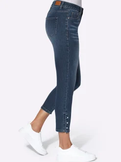 7/8-Jeans mit Schlitz am Saum