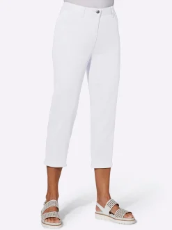 7/8-Jeans mit Schmuckknöpfen