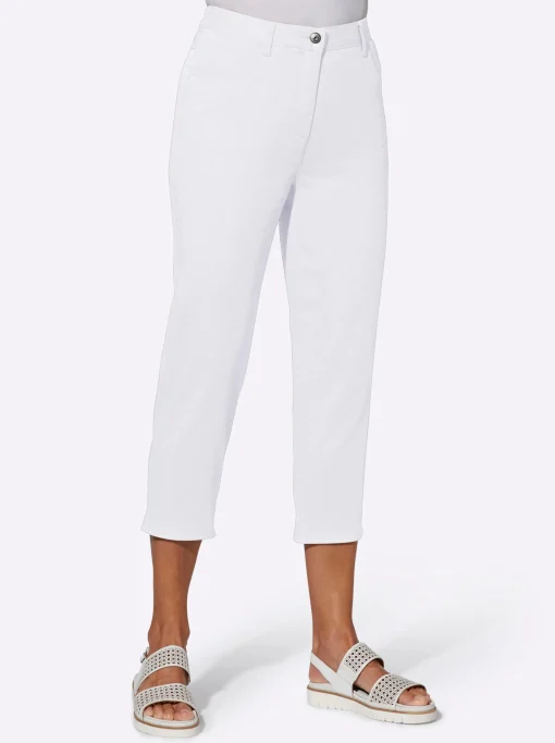 7/8-Jeans mit Schmuckknöpfen