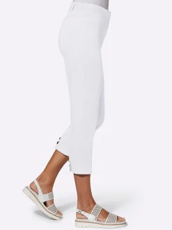 7/8-Jeans mit Schmuckknöpfen
