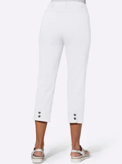 7/8-Jeans mit Schmuckknöpfen