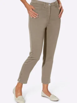 7/8-Jeans mit seitlichen Reißverschlüssen