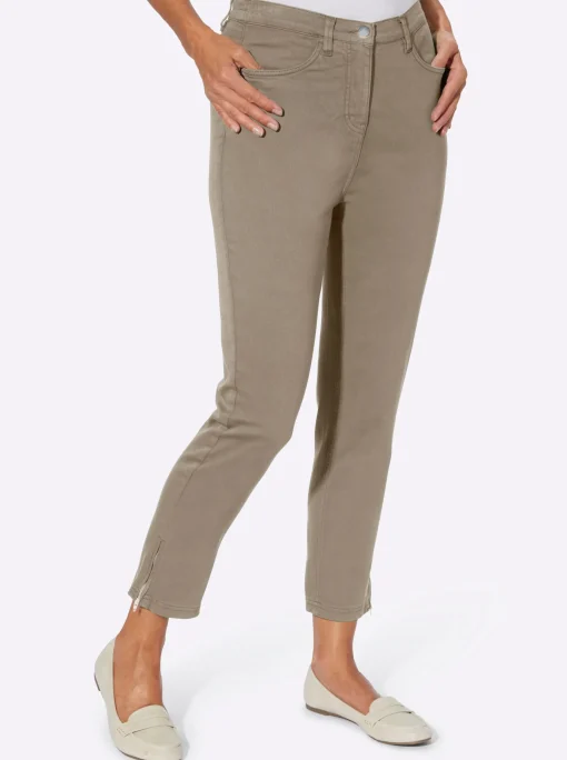 7/8-Jeans mit seitlichen Reißverschlüssen