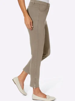 7/8-Jeans mit seitlichen Reißverschlüssen