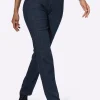 Jeans mit seitlicher Biesenverzierung