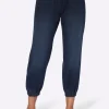 7/8-Jeans mit Smokpartie an Bund und Beinabschluss