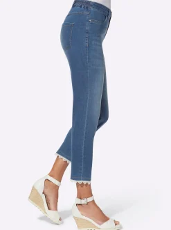 7/8-Jeans mit Spitze am Beinabschluss