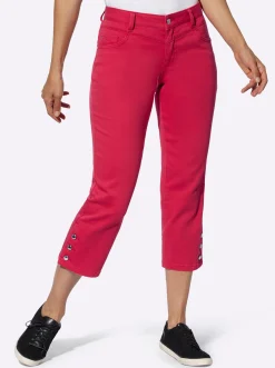 7/8-Jeans mit Zierknöpfen am Beinabschluss