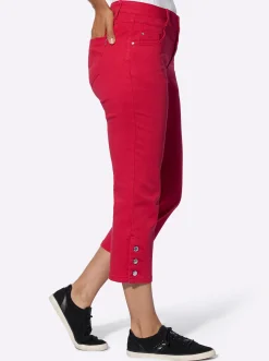 7/8-Jeans mit Zierknöpfen am Beinabschluss