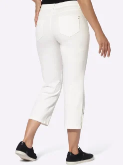 7/8-Jeans mit Zierknöpfen am Beinabschluss
