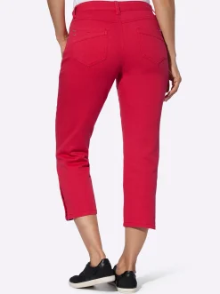 7/8-Jeans mit Zierknöpfen am Beinabschluss