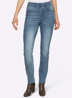 Jeans mit Zierstreifen, seitlich