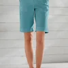 Jeansbermudas mit Dehnbund hinten