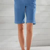 Jeansbermudas mit Dehnbund hinten