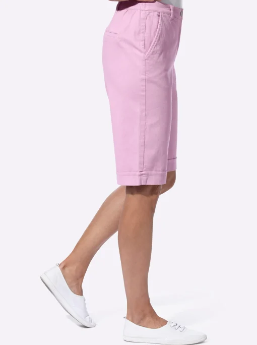 Jeansbermudas mit Dehnbund hinten