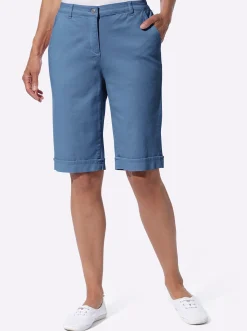 Jeansbermudas mit Dehnbund hinten