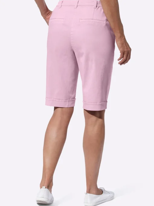 Jeansbermudas mit Dehnbund hinten