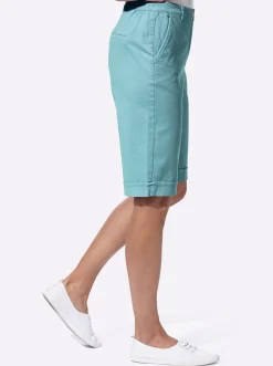 Jeansbermudas mit Dehnbund hinten