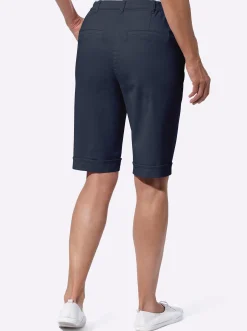 Jeansbermudas mit Dehnbund hinten
