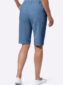 Jeansbermudas mit Dehnbund hinten