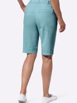 Jeansbermudas mit Dehnbund hinten