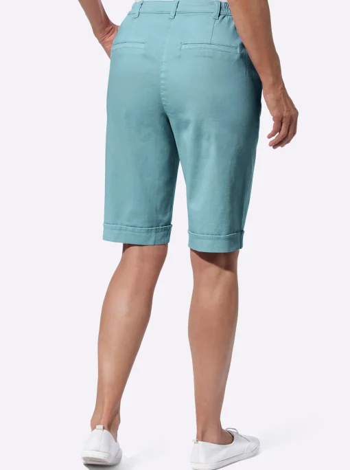Jeansbermudas mit Dehnbund hinten