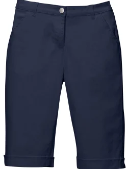 Jeansbermudas mit Dehnbund hinten