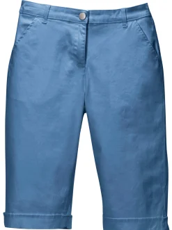 Jeansbermudas mit Dehnbund hinten