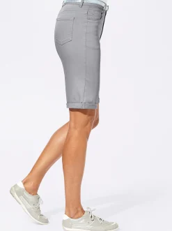 Jeansbermudas mit Gratis-Gürtel