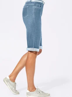 Jeansbermudas mit Gratis-Gürtel