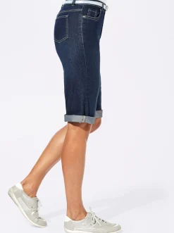 Jeansbermudas mit Gratis-Gürtel