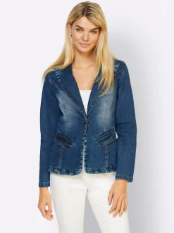 Jeansblazer mit Gehschlitz
