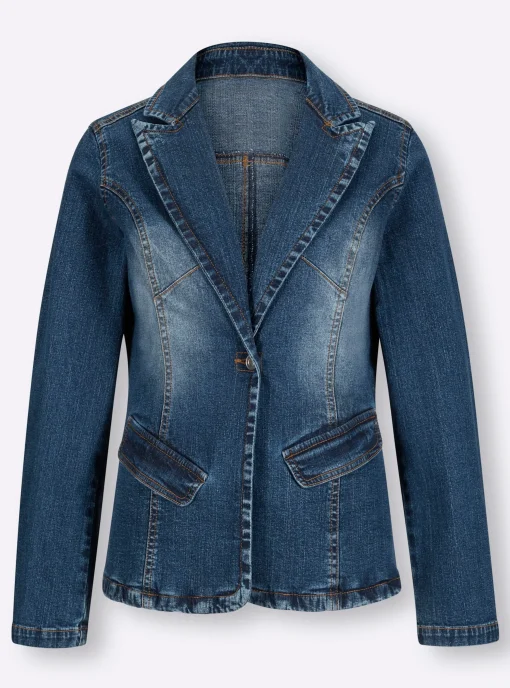 Jeansblazer mit Gehschlitz