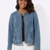 Jeansblazer mit Schulterpolstern