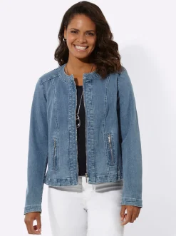 Jeansblazer mit Schulterpolstern