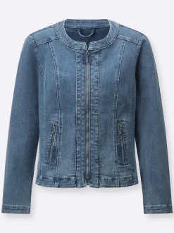 Jeansblazer mit Schulterpolstern