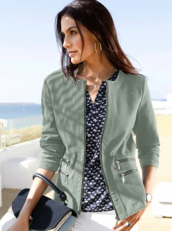 Jeansblazer mit Zier-Reißverschlüssen