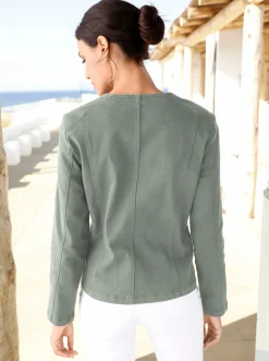 Jeansblazer mit Zier-Reißverschlüssen