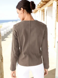Jeansblazer mit Zier-Reißverschlüssen