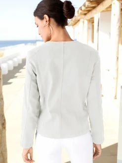 Jeansblazer mit Zier-Reißverschlüssen