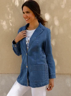 Jeansjacke in Blazerform