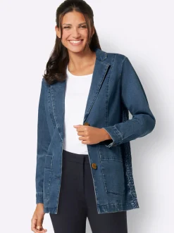 Jeansjacke in Blazerform