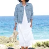 Jeansjacke mit Streifen-Struktur