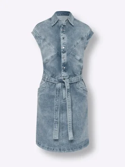 Jeanskleid mit Druckknopf-Leiste