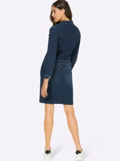 Jeanskleid mit Reißverschluss und Knopfleiste