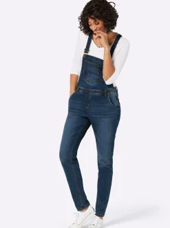 Jeanslatzhose in Used-Optik