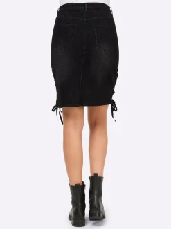 Jeansrock in Used-Waschung