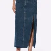 Jeansrock mit extra langem Seitenschlitz