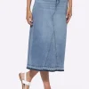 Jeansrock mit Gehschlitz